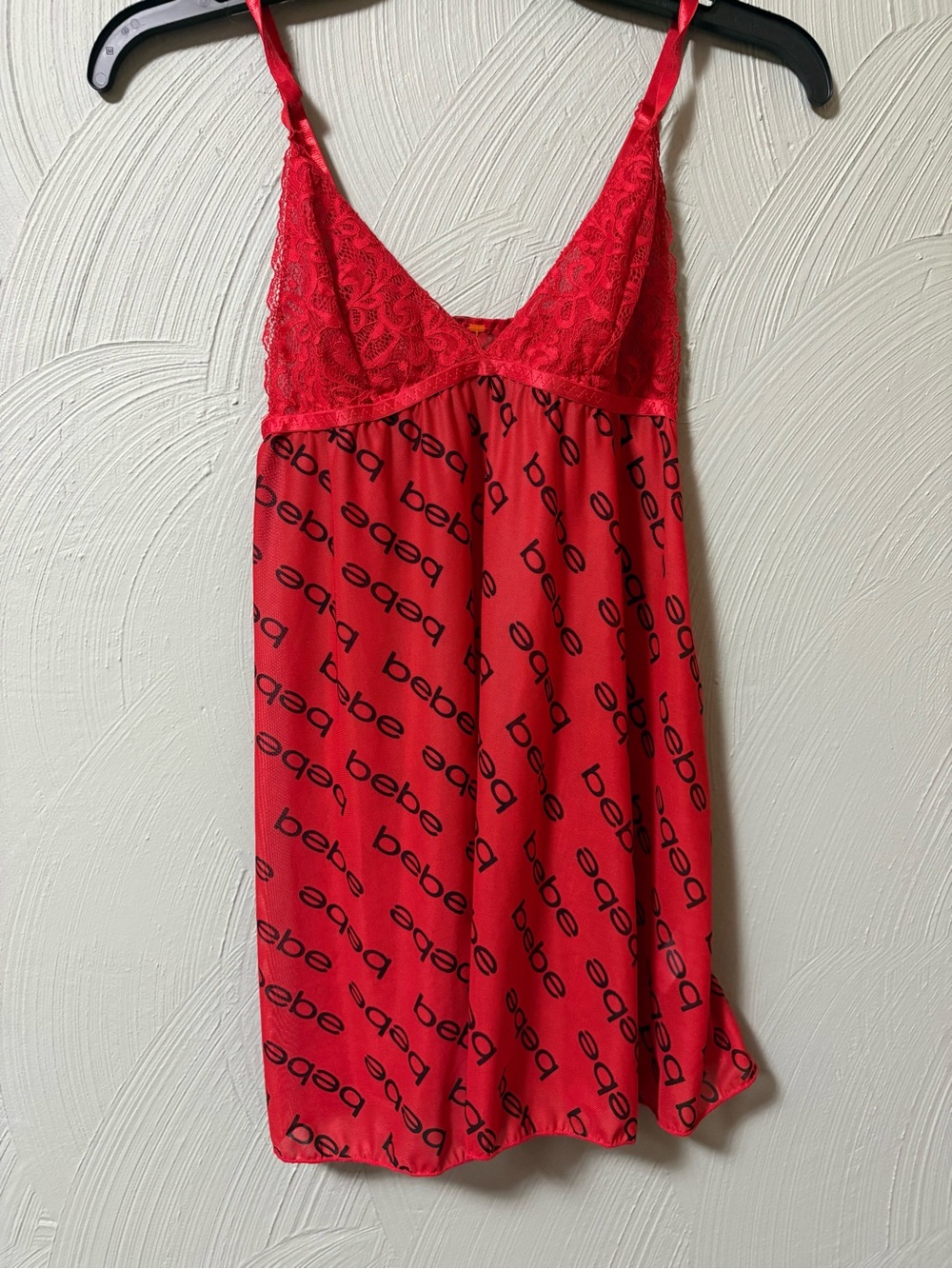 bebe Red Lace Trim Nightdress